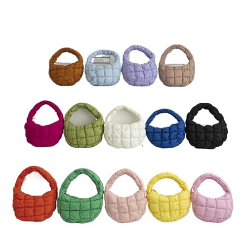 Candy Bag Fashion Fit For Puffer Tote Bag Quilted Circle Purse Elegant(Purple)