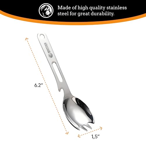 Mountain Grillers Titanium Spork - Lightweight Camping Spork - 2-In-1 Spoon And Fork Utensil - Durable Tactical Metal Spork - Cutlery For Exploring, Hiking, Picnics Or Travel - Set Of 1 #TOP1