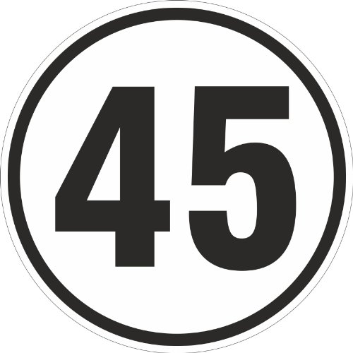 45 kmh Aufkleber Auto LKW Trecker Anhänger Schlepper 20 cm Rund wetterfest...
