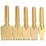 FAVOMOTO 5PCS Brass Flat Pen Nibs, Fountain Pen Nibs Set Nostalgia Retro Flat Head Pen Tips Spare Nibs Replacement Calligraphy Pen Nibs Comic Pen Nib Set for Sketching Writing Manga Painting