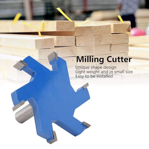 Baxnore Schlitzfräser, T-förmiger Fräser, 12-mm-Schaft-Holzschneidewerkzeug, 6-Zahn-Fräser, Schlitzfräser-Werkzeug für die Holzbearbeitung