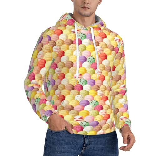 Sweat à capuche imprimé crème glacée unisexe hoodie décontracté mode urbaine avec poche