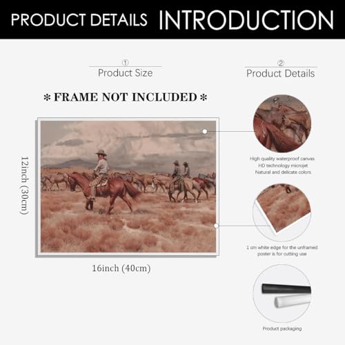 Yostyle Vintage Cowboy Oil Painting Western Home Decor thumb #1