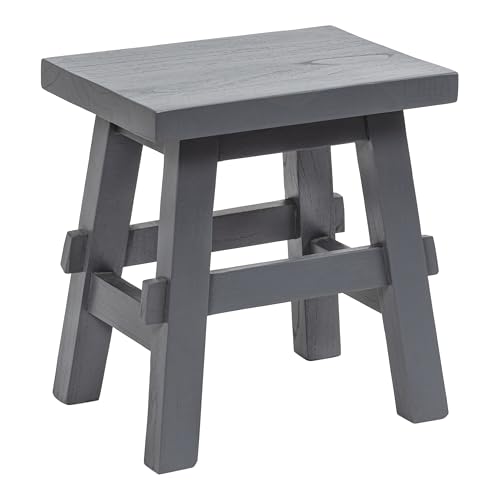 JONATHAN Y Revine 17" Handcrafted Rustic Mindi Backless Stool, Dark Gray by JONATHAN Y - Used condition - US$82.79