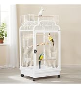 【Ruexue】大型バードケージ 65cm幅 アルミ合金柱 餌飛び散り防止設計 Amazon | Ruexue 鳥かご 大型 バードケージ 【21cm高い囲い 餌飛び散り