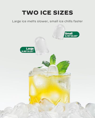 Marsail Ice Makers Countertop, 26 lbs per Day, Fast Ice in 6 Minutes, Self-Cleaning Ice Maker, Compact Countertop Ice Machine for Home, Kitchen/Office/Parties