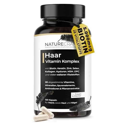 Haar Vitamin Komplex mit 28 Vitalstoffen - Hochdosiert mit Biotin, Keratin, Kollagen, Hyaluron, Zink, Selen, MSM, OPC uvm. für Haare, Haut & Nägel. 120 Kapseln - (2-Monats Vorrat)