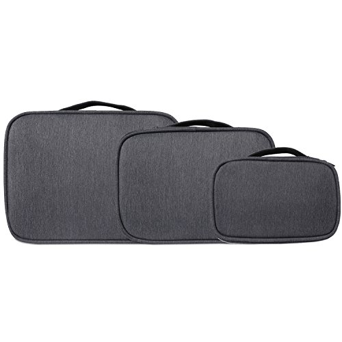 Bubm 3Pcs Double Layer Electronic Organizer, Travel Gadgets Bag For Cables, External Flash Drive, Mouse, Memory Card, Power Bank And More, Compact And Multi-Purpose, Black #TOP7