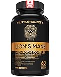 Organic Lion's Mane Mushroom Capsules - Nootropic Mushroom Supplements Formulated With 40% Polysaccharides & >20% Beta-Glucan! Immunomodulating Properties & A Potent Source Of Antioxidants. Supports Memory, Cognition & Brain Health - 60 Capsules