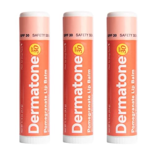 Dermatone Original Medicated Lip Balm | Soothing & Moisturizing | Cocoa Butter, Aloe, Vitamin E | Heal & Repair Dry Chapped Lips | SPF30 | 3-Pack, 0.15oz sticks