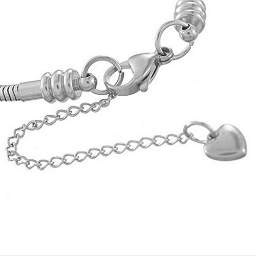 Tgls Women Girls Moments Slider Charms Bracelet 6 Inches Stainless Steel Snake Chain Bracelets Compatible With Pandora Charms #TOP2