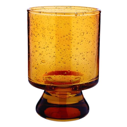 Santa Barbara Design Studio Seeded Glass Drinking Glasses, Old Fashioned, 9 Fluid Ounces, Amber