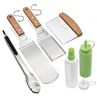 Exklusives Grillwender Set aus hochwertigem Edelstahl - BBQ Grillset in erstklassiger Qualität für Hamburger & Braten - Bratenwender und Bratenheber für Indoor und Outdoor
