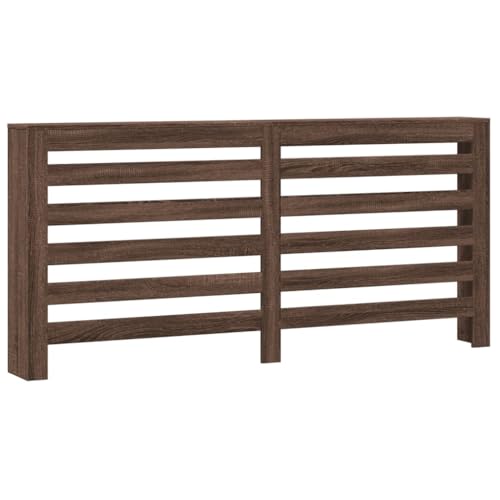 vidaXL Radiator Cover Heater Shelf - Brown Oak Engineered Wood, Modern Slatted Design, 175 x 20 x 82 cm, Extra Storage Space