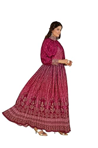 Image of ODD BY chansi TRENDZ Women's Poly Georgette Long Sleeves V-Neck Flared Kurti