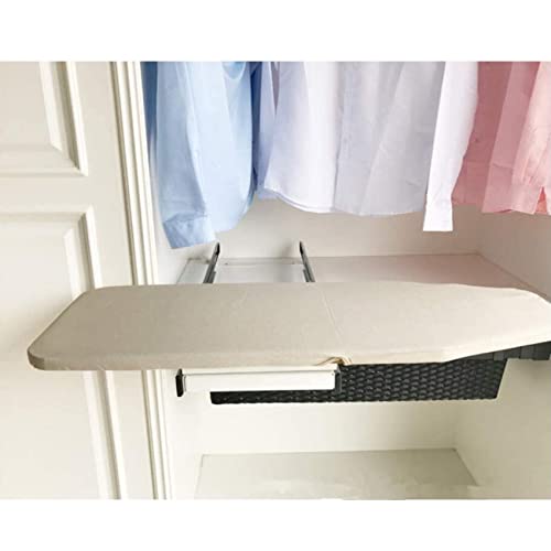 Ironing Board Retractable Pull Out Ironing Board Closet Sliding Out Swivel Iron Board Mounted in Drawer with Heat Resistant Ironing Cover, very space-saving,for small families Foldable Ironing Station - Image 9