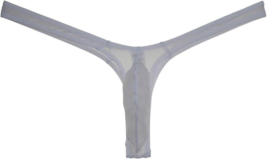 Men's Minimal Coverage Bulge Thong Underwear See-through Mesh Mini Bikini Tangas - Image 7