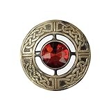AAR Men's Kilt Brooch Pin Stones Scottish Fly Plaid Celtic Antique Plated Norse Vintage Jewelry