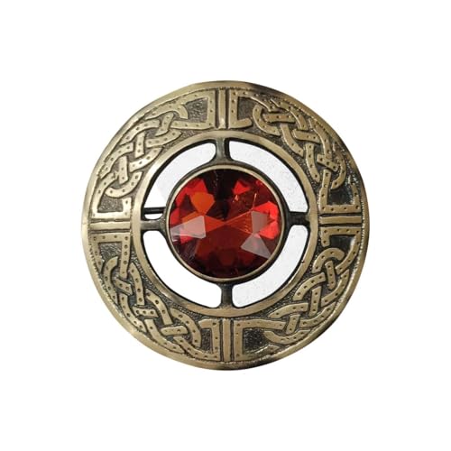AAR Men's Kilt Brooch Pin Stones Scottish Fly Plaid Celtic