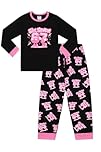 ThePyjamaFactory Girls Six Seven Black Pink Long Pyjamas 67 PJ's for Kids (5-6 Years)