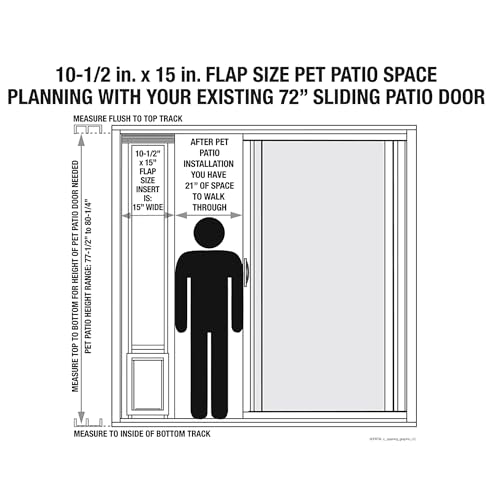 image for Ideal Pet Products Aluminum Pet Patio Door, Adjustable Height 77-5/8