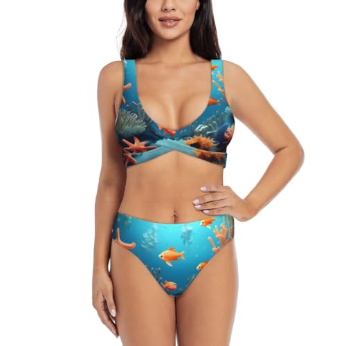 Maillot de bain deux pièces push-up femme triangle réglable