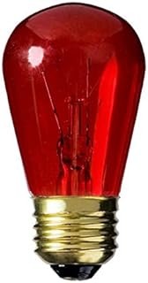 25 Qty. Halco 11W S14 Red TRANS 130V Halco S14RED11T 11w 130v Incandescent Transparent Red Lamp Bulb by Halco