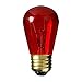 25 Qty. Halco 11W S14 Red TRANS 130V Halco S14RED11T 11w 130v Incandescent Transparent Red Lamp Bulb by Halco