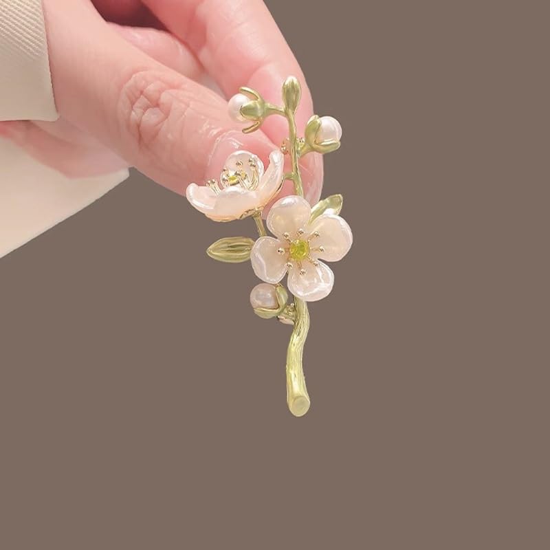 Image of Elegant Pink Lily Flower Brooch Pin for Women - Rhinestone Lily Lapel Pin for Coats, Jackets, and Sweaters