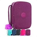 Estojo Escolar Feminino Masculino Grande Box Ziper Resistente Escolar Papelaria Fofa Infantil Unissex Com Organizador De Lápis Canetas Marcadores Lapiseiras Borrachas Apontadores, ROXO