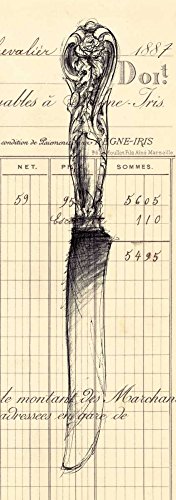 Image sur toile roulée Couteau Document Z Studio – Art français de pays imprimé couteau cuisine menu français toile fine art 57_X_19_in