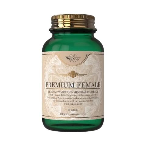 Sky Premium Life Female Multivitamin and Minerals Food Supplement - 60 Tablets with Vitamins A, B-Complex, C, D3 as Well as Minerals and Trace Elements Cover