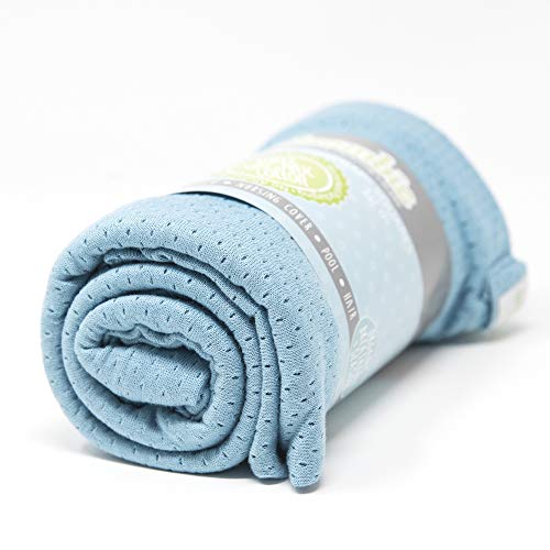 Image of Woombie AirWrap Organic Swaddle - Old Fashioned Receiving Blankets for Babies - Lightweight, Vented Design, Ocean Blue, 44 x 44 in.