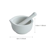 Vista 8 de Molinillo de hierbas de ajo y mortero de porcelana con especias, juego de trituradora de tazón de molienda, herramientas de cocina de restaurante