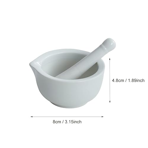 Miniatura 8 de Molinillo de hierbas de ajo y mortero de porcelana con especias, juego de trituradora de tazón de molienda, herramientas de cocina de restaurante,