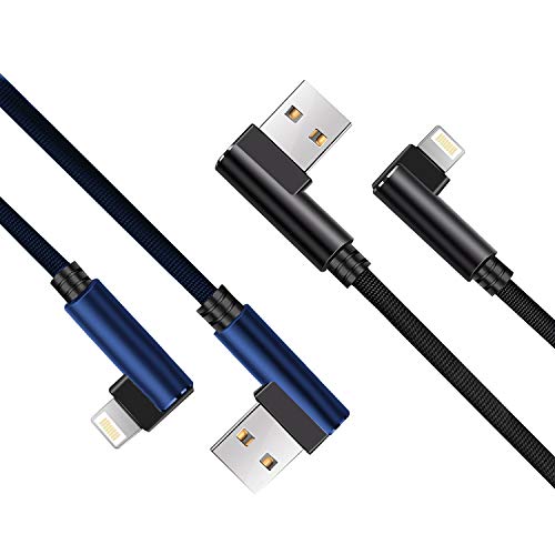 iHAKU ライトニングUSBケーブル 2本セット L型コネクタ 1m+2m iphone l字 充電ケーブル 急速 データ転送 断線防止 強化ナイロン編み設計 iPhone 11/XR/X / 8 / 7 / 6s/ 6/ 6PLUS 多種対応