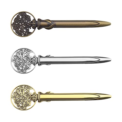 YINETTECH 3 tagliacarte retrò squisiti tagliacarte albero della vita per aprire lettere, pacchetti, 12,8 cm, in lega di zinco (1 argento, 1 oro e 1 bronzo)