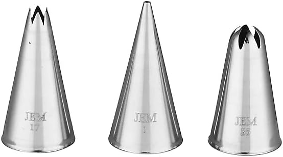 PME NZ1005 Jem Nozzles Set – Dots & Shells Collection, Pack of 3, Stainless Steel