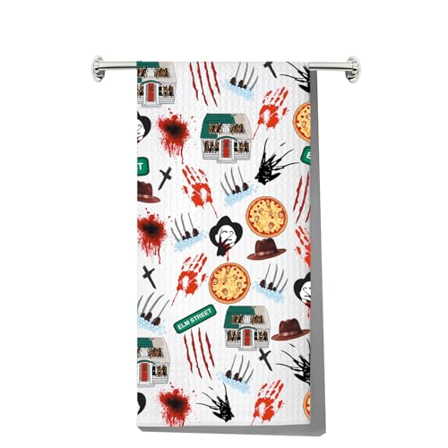 G2TUP Horrorfilm-Küchentücher, Horror-Serienmörder, Geschenk, Horrorfiguren, Küchendekoration, Horror-Fans, Geschenke, Horror-Tuch, Geschirrtuch (ELM Street) G2TUP Horrorfilm-Küchentücher, Horror-Serienmörder, Geschenk, Horrorfiguren, Küchendekoration, Horror-Fans, Geschenke, Horror-Tuch, Geschirrtuch (ELM Street)