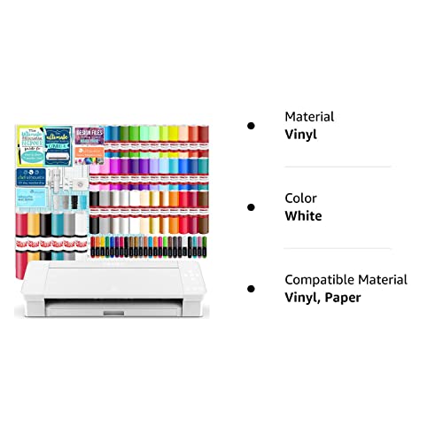Silhouette White Cameo 4 Starter Bundle With 38 Oracal Vinyl Sheets, T-Shirt , Transfer Paper, Class, Guides And 24 Sketch Pens #TOP6