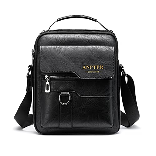 ANPTER Borsello Uomo Pelle Borsa a Tracolla da Uomo Casuale Crossbody Borse Messenger Bag Borselli...