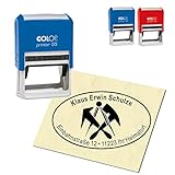 Adressstempel personalisiert Stempel - Dachdecker - oval 59 x 39 mm Automatikstempel als Firmenstempel Namensstempel Bürostempel