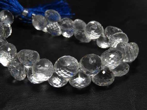 Quartz cristal de roche LKBEADS en perles oignons de 11-12.5mm pour fil de 8 pouces