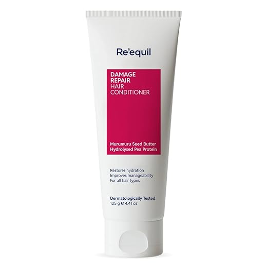 Re'equil Damage Repair Conditioner with Murumuru & Pea Protein Silicone Free Conditioner Repairs, Nourishes, and Detangles Hair Great for Curly, Damaged Hair 125 g