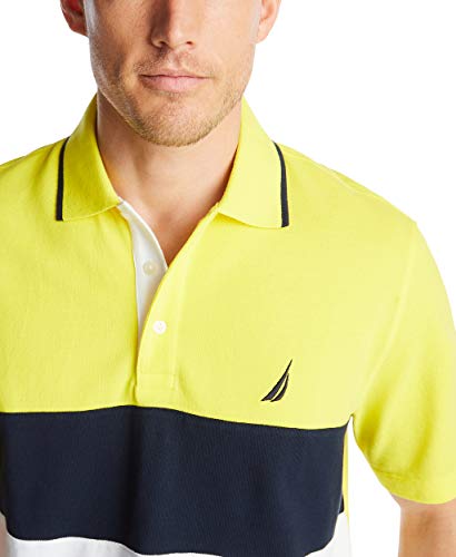 Image of Nautica Men's Short Sleeve 100% Cotton Pique Color Block Polo Shirt