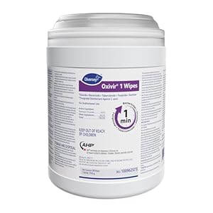 Diversey Oxivir 1 100962573 Disinfectant Wipes, Virucidal, Bactericidal, Tuberculocidal, Fungicide with Accelerated Hydrogen Peroxide, 60 Large Wipes, 1-Canister