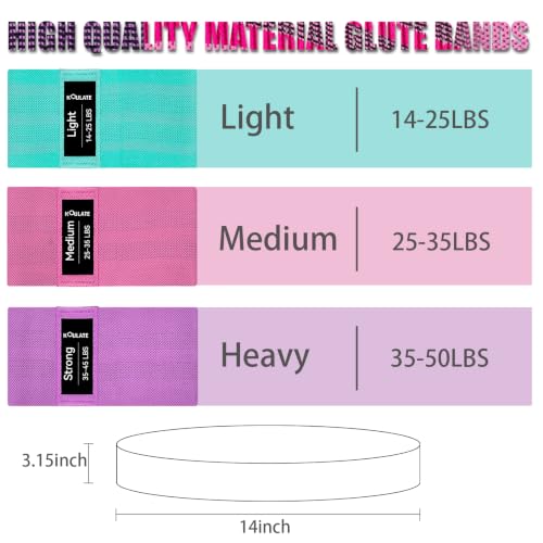 Image of 3 Levels Exercise Bands, Workout Fabric Resistance Bands for Women and Men