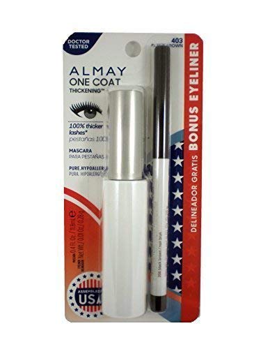 Almay One Coat Mascara Black Brown 403 Bonus Eyeliner