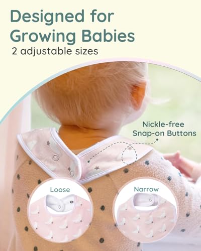 Lilian&Gema Baby Bibs 8 Pack Baby Drool Bibs for Boys Girls,Adjustable Unisex Soft Cotton Bibs for Teething Drooling Infant
