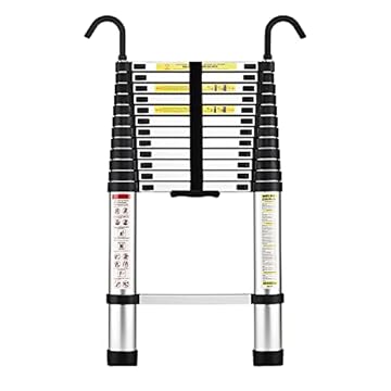 STANEW Scala Telescopica 3,8 m in Alluminio, Bracciolo Removibile, Estensibile, Multi-funzione, Stabile Scala, Leggero e Flessibile, Carico Massimo 150 kg